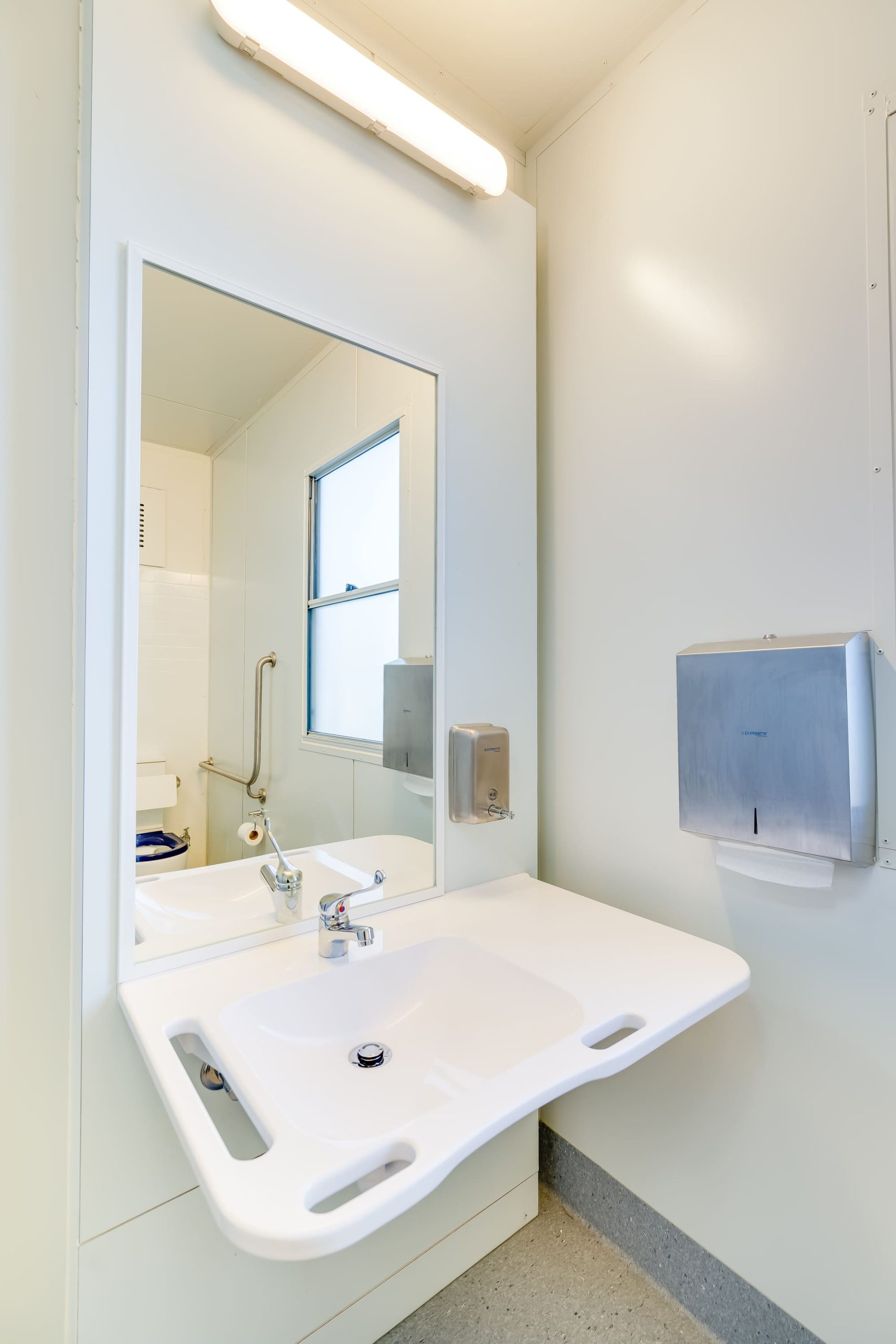 Access POD Elevate installed on site for commercial accessible bathroom hire