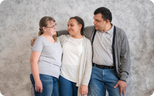 Parent and adult child with disability