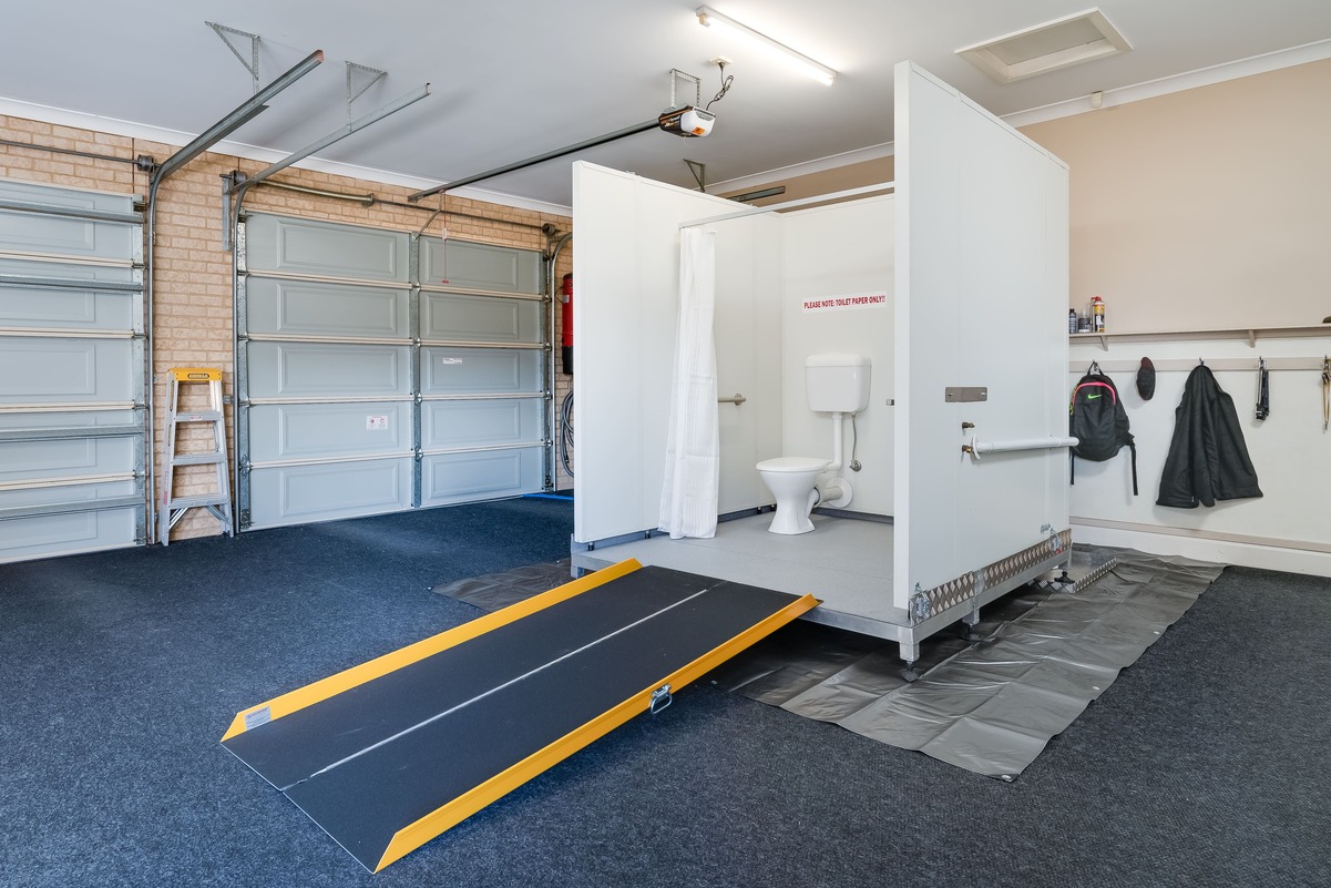 Access POD Flex flat-pack accessible bathroom unit ready for installation